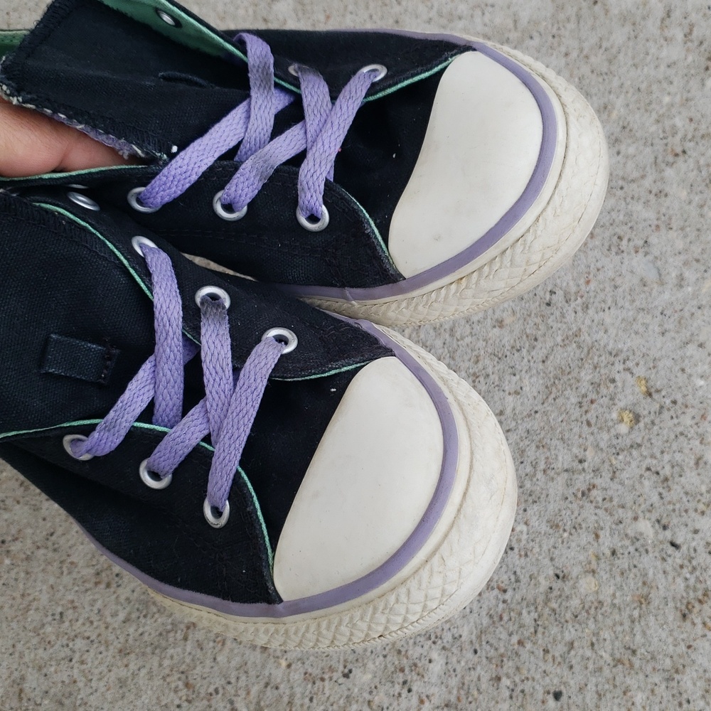 Converse Canvas Double Tongue Sneakers Classic All Star Size 4 Youth 6 Womens - Picture 8 of 16